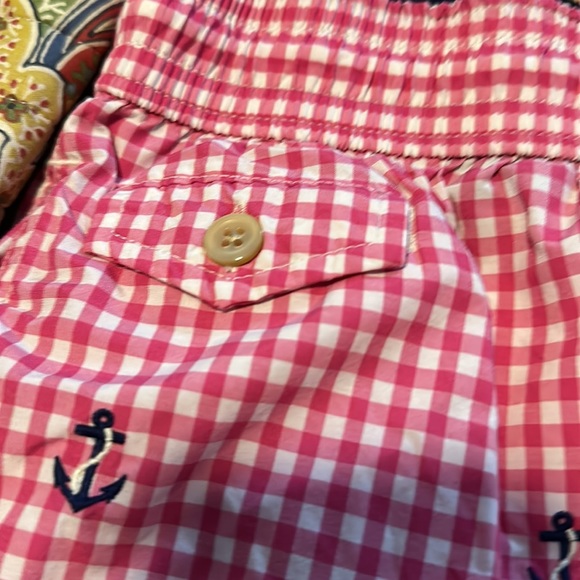 Polo Ralph Lauren pink/white gingham check medium trunk with embroidered anchors - Picture 3 of 5